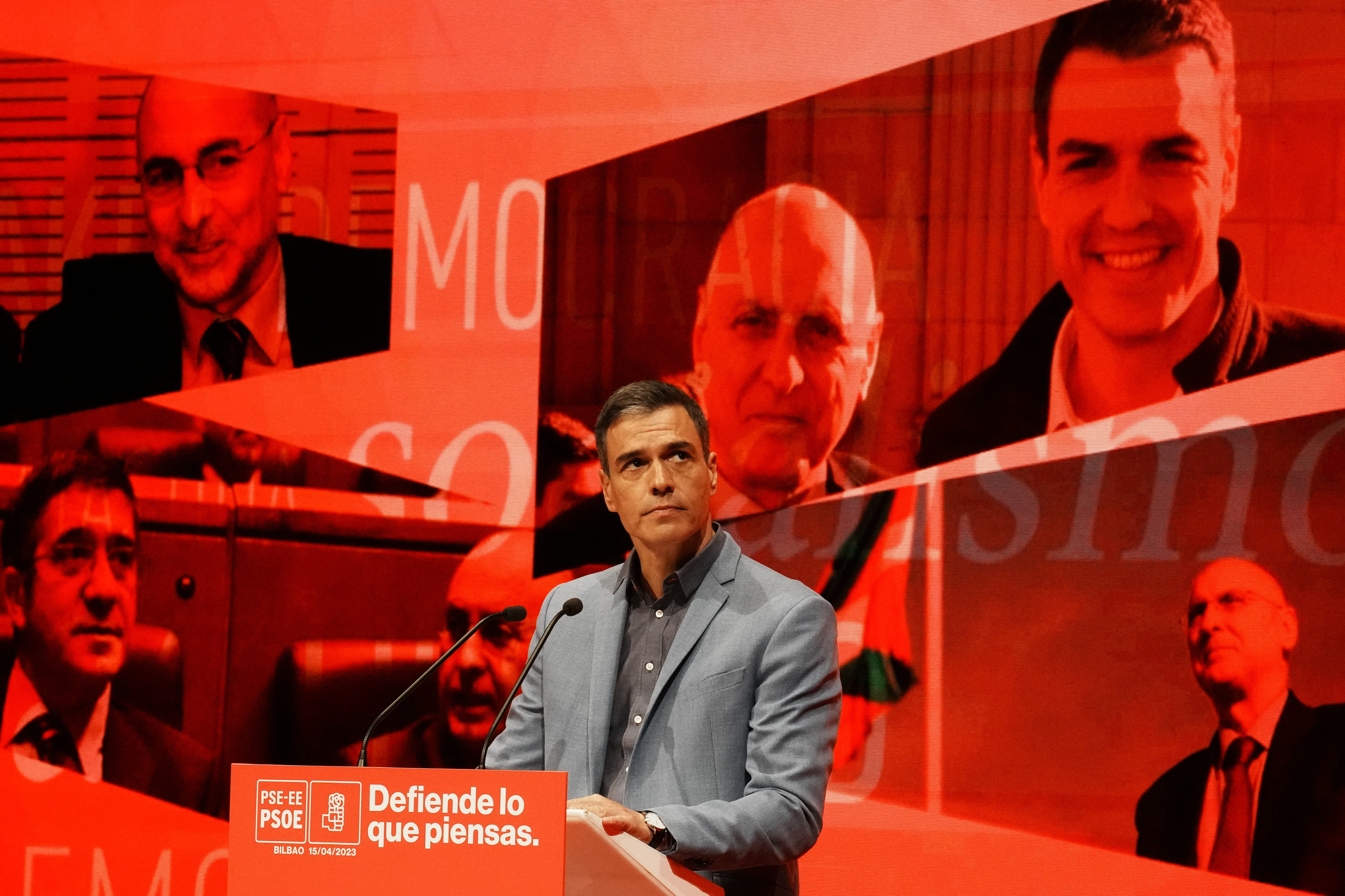 El secretario general del PSOE y presidente del Gobierno, Pedro Sánchez, durante el homenaje a Rodolfo Ares / H.Bilbao - Europa Press