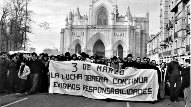 Imagen de la exposicin sobre los sucesos del 3 de marzo de 1976 en Gasteiz. / EP