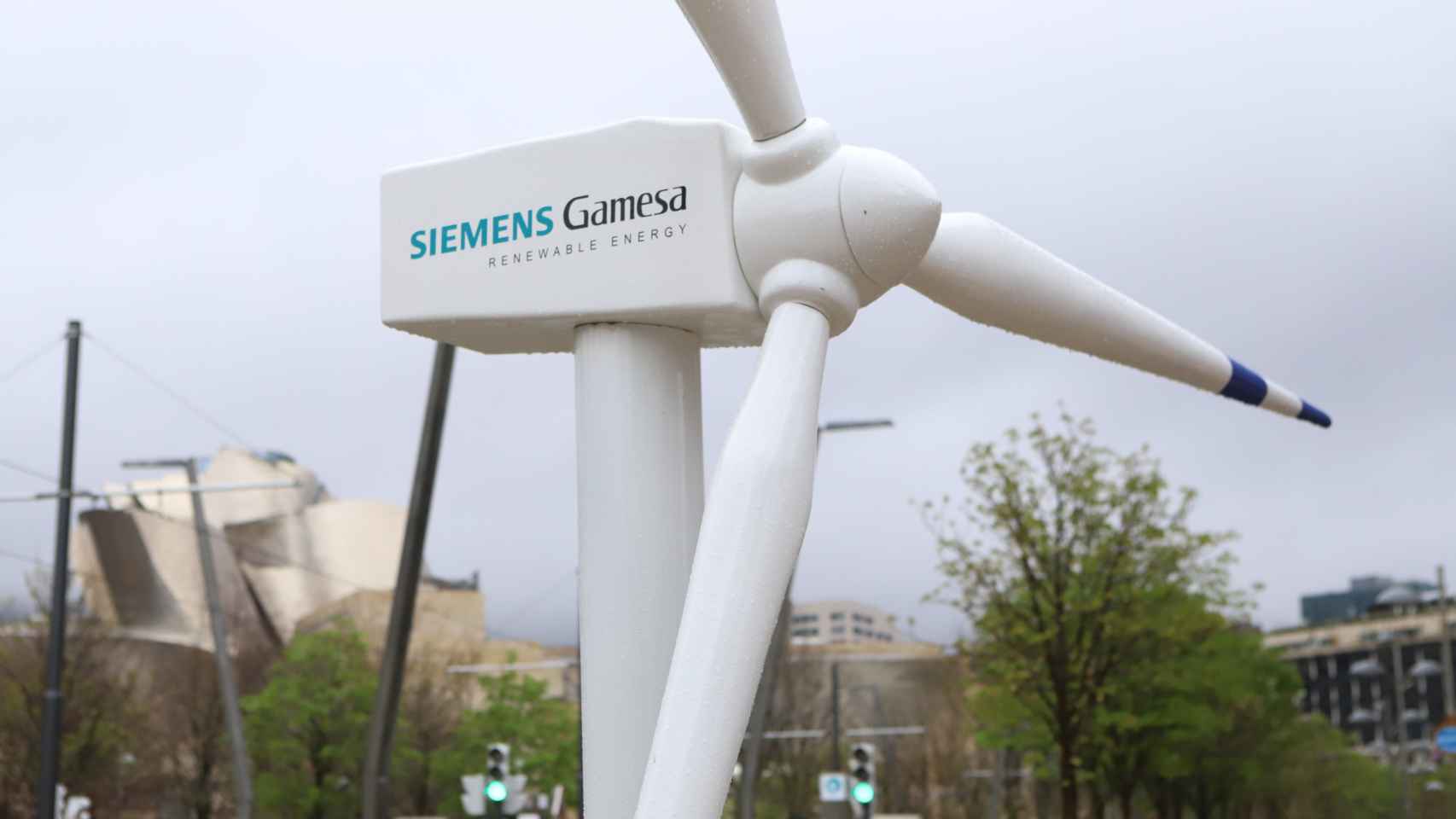 Aerogenerador de Siemens Gamesa en Bilbao con motivo de la Junta de Accionistas de 2021 / Siemens Gamesa