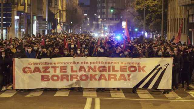Manifestacin en Pamplona de Gazte Koordinadora Sozialista (GKS) / Europa Press