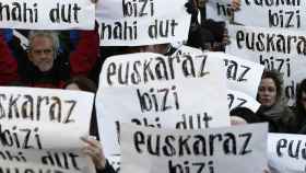 Imagen de una manifestacin a favor del uso del euskera. / Efe