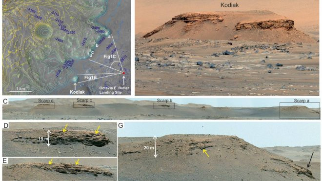 Evidencias de antiguos flujos de agua en Marte. / NASA / Mangold