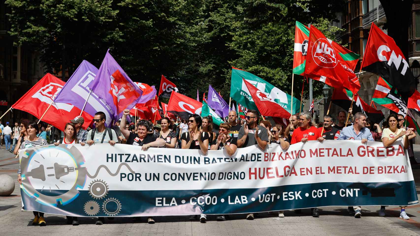 Manifestacin del Metal de Bizkaia en Bilbao en la tercera jornada de huelga / Efe