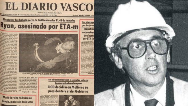 Una de las portadas tras el asesinato de Jose María Ryan y una imagen del ingeniero / CV