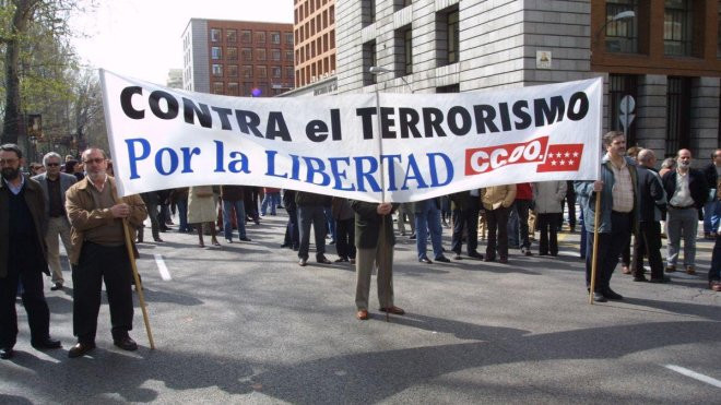 Manifestación de CCOO contra el terrorismo de ETA. / CCOO