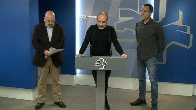 Iñigo Iturrate (PNV), Gustavo Angulo (E-podemos-IU) y Julen Arzuaga (EH Bildu) /EP