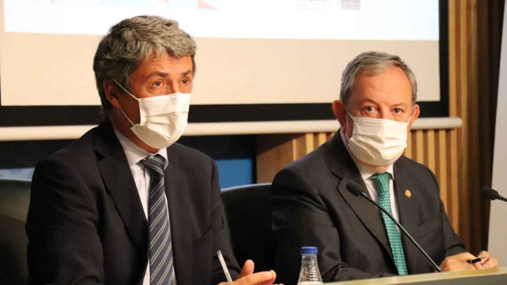 El viceconsejero de Fondos Europeos, Jordi Camps, y el consejero de Economa y Hacienda, Pedro Azpiazu./ Irekia