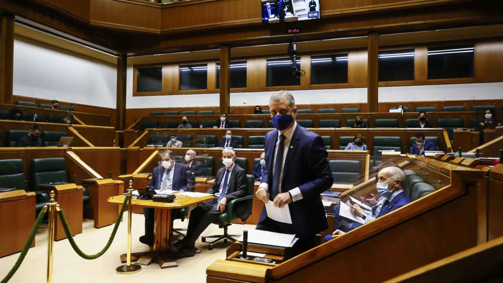 El lehendakari, Iigo Urkullu, en el Parlamento vasco durante un Pleno de control. PARLAMENTO VASCO