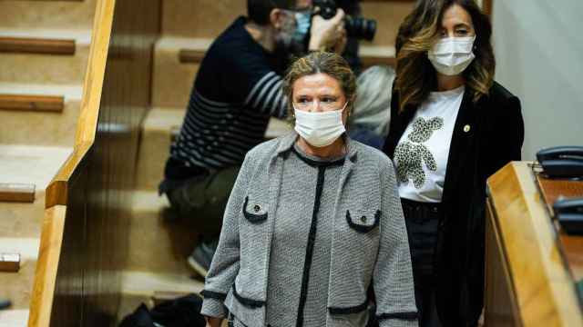 La consejera de Salud, Gotzone Sagardui, llegando a una sesin plenaria en el Parlamento vasco. EP