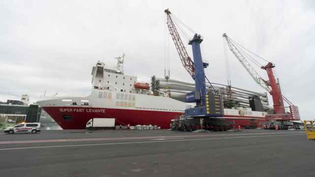 Palas de Acciona durante su carga en el puerto de Bilbao / Autoridad Portuaria de Bilbao