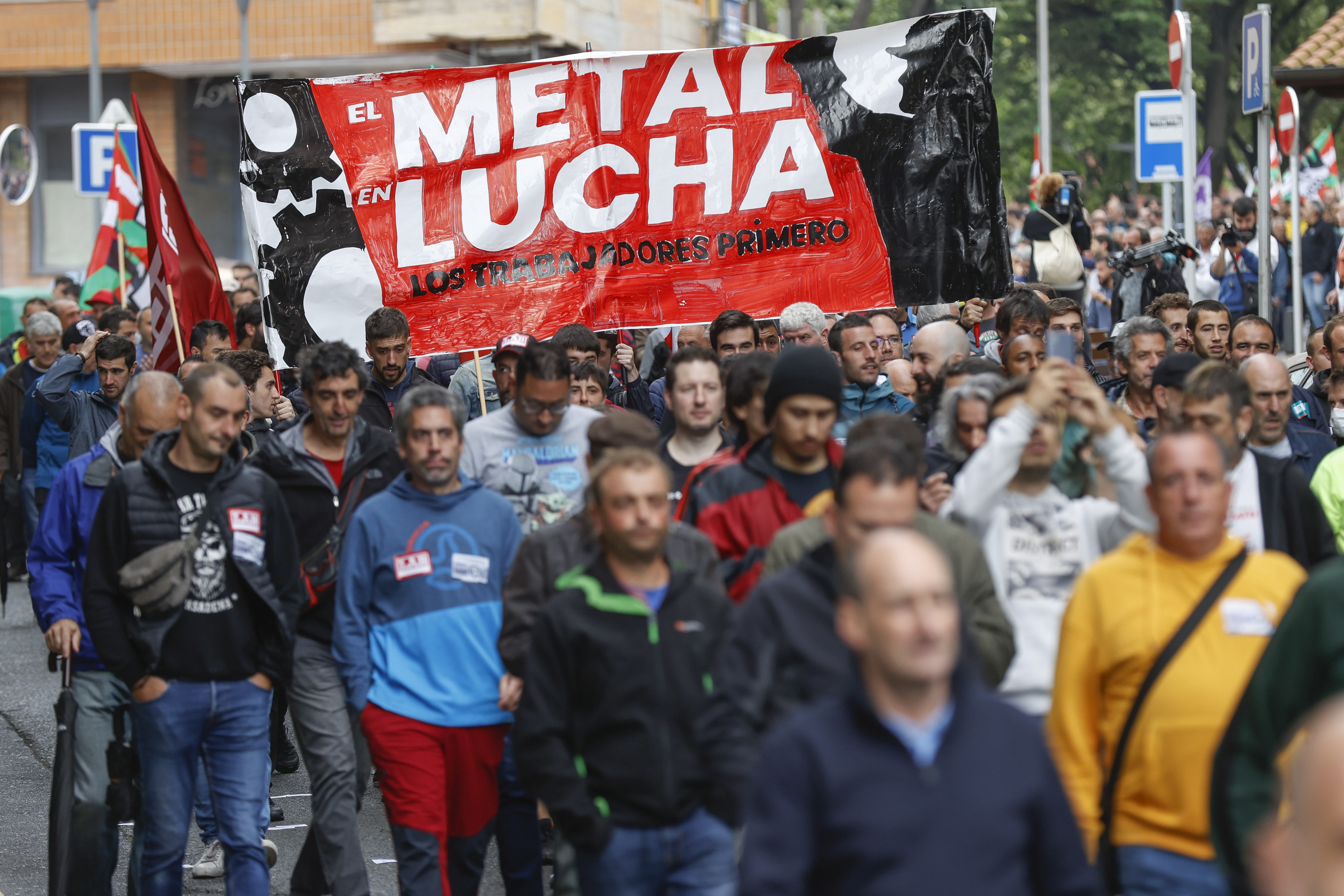 Manifestación de los sindicatos durante el conflicto del Metal de Bizkaia / Miguel Toña (EFE)