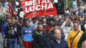 Manifestacin de los sindicatos durante el conflicto del Metal de Bizkaia / Miguel Toa (EFE)