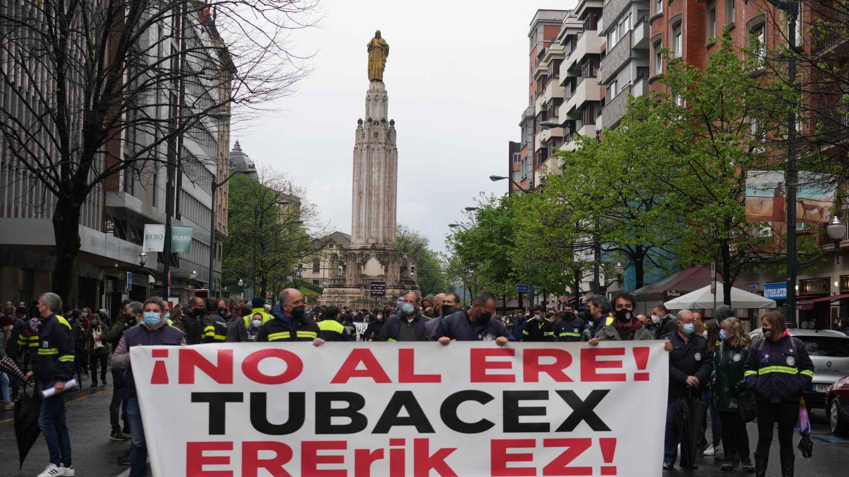 Una manifestacin contra el ERE de Tubacex. / CV