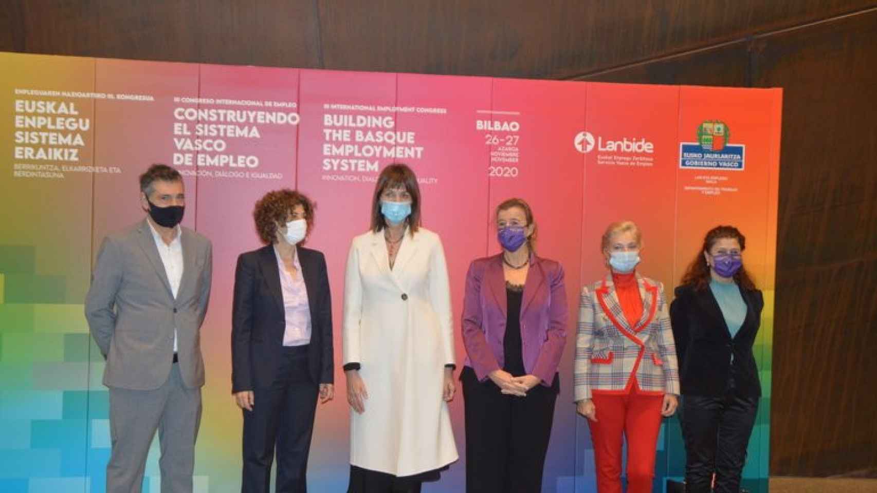 Idoia Mendia en el Congreso de Empleo celebrado en Bilbao./ EP