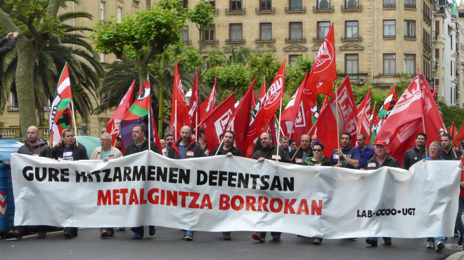 Trabajadores del Metal en una manifestación por el nuevo convenio/CCOO