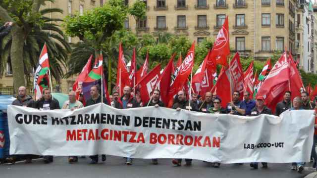 Trabajadores del Metal en una manifestación por el convenio/CV