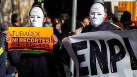 Protestas ante los despidos de Tubacex. EFE