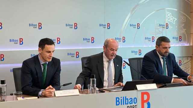 El presidente del Puerto de Bilbao, Ricardo Barkala, en la presentacin de datos de trfico de 2022 / CV