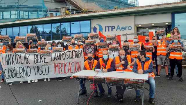 Trabajadores PCB-ITP Aero, cuyo ERE fue anulado por el Superior Vasco y por el Supremo. / EP