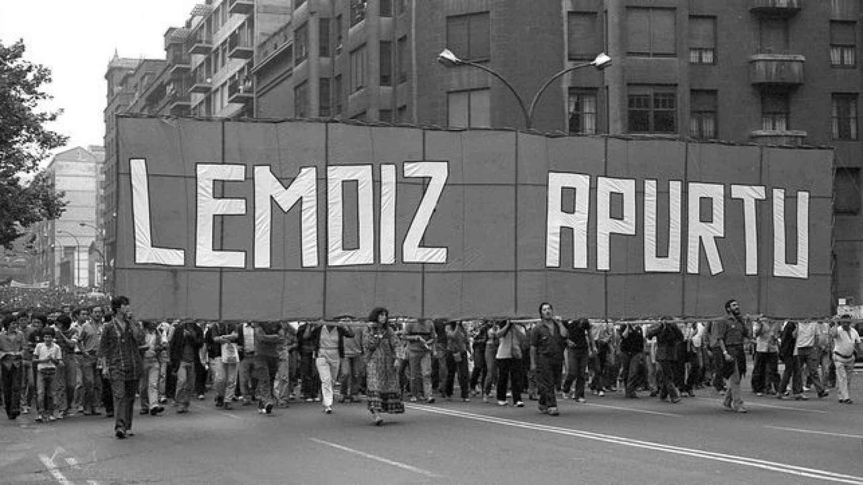 Imagen de archivo de una de las movilizaciones contra la central nuclear de Lemoiz. / CV