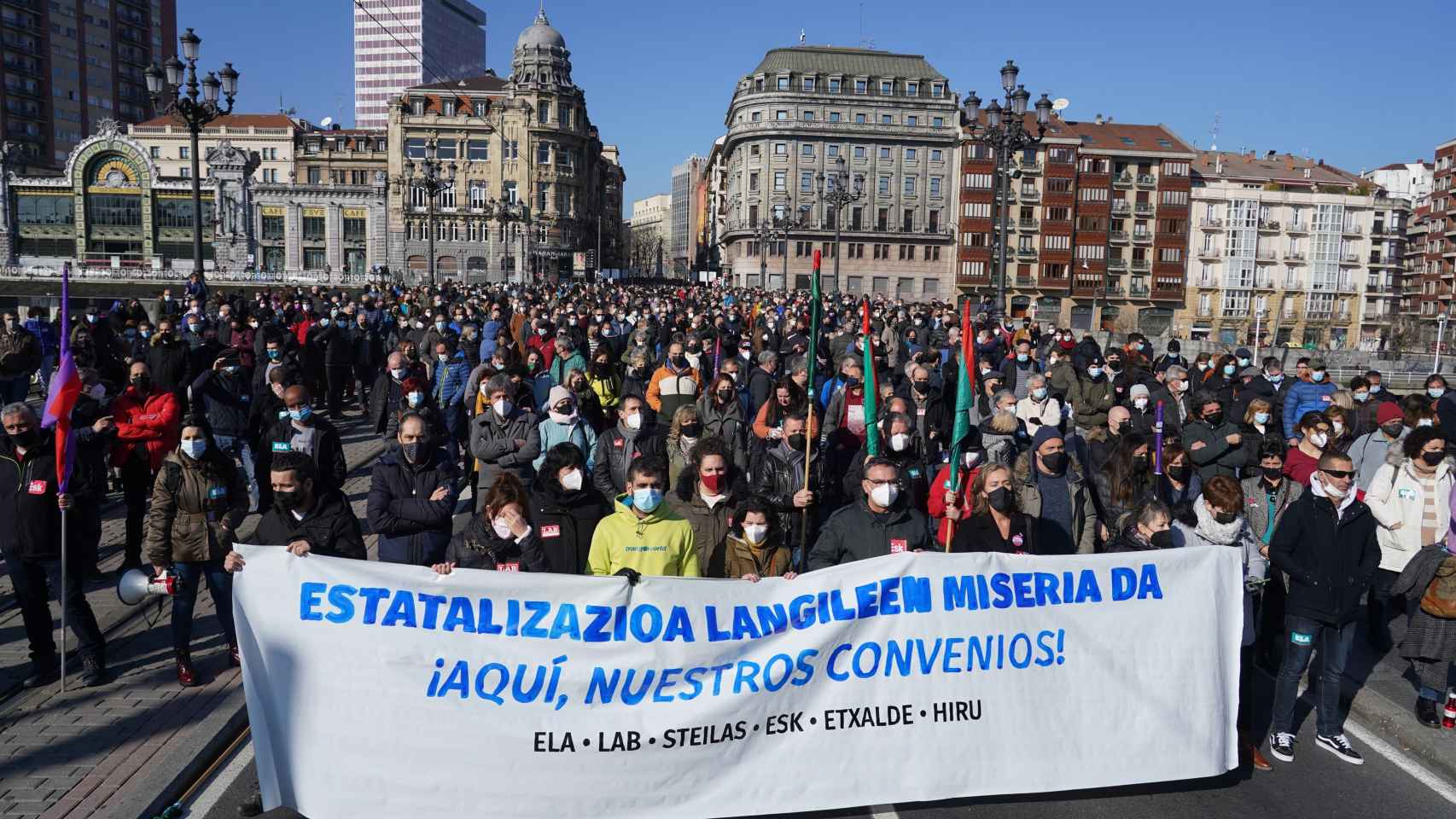 Manifestacin en Bilbao contra la reforma laboral./ EP