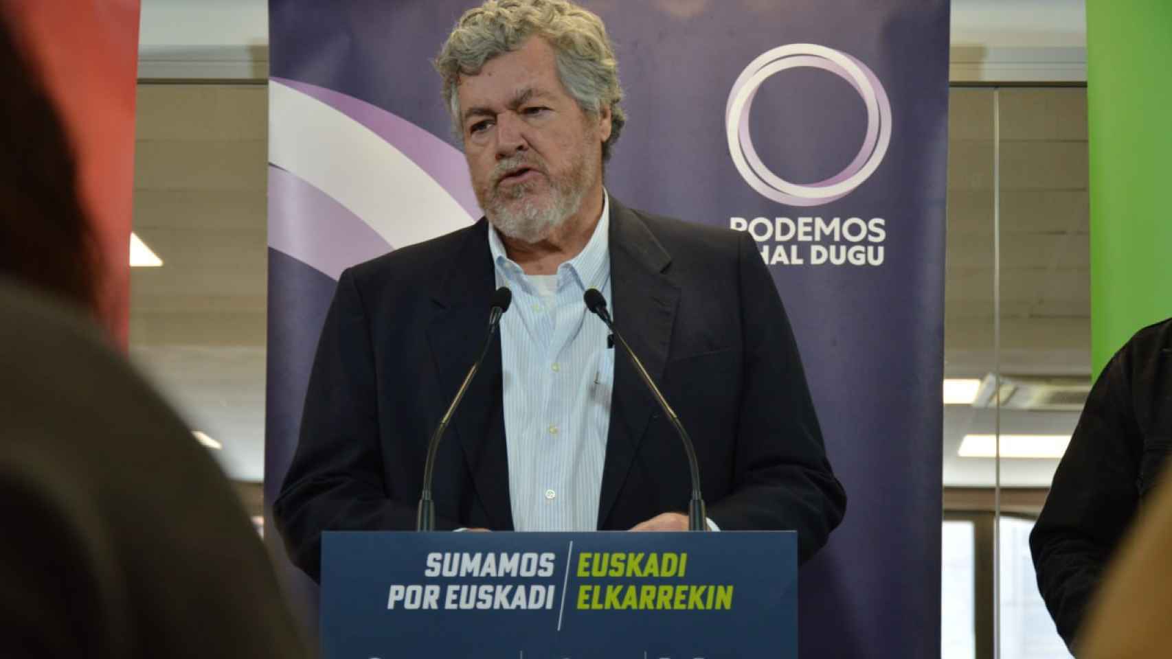 Juantxo López de Uralde en un acto de Podemos en Euskadi / CEDIDA
