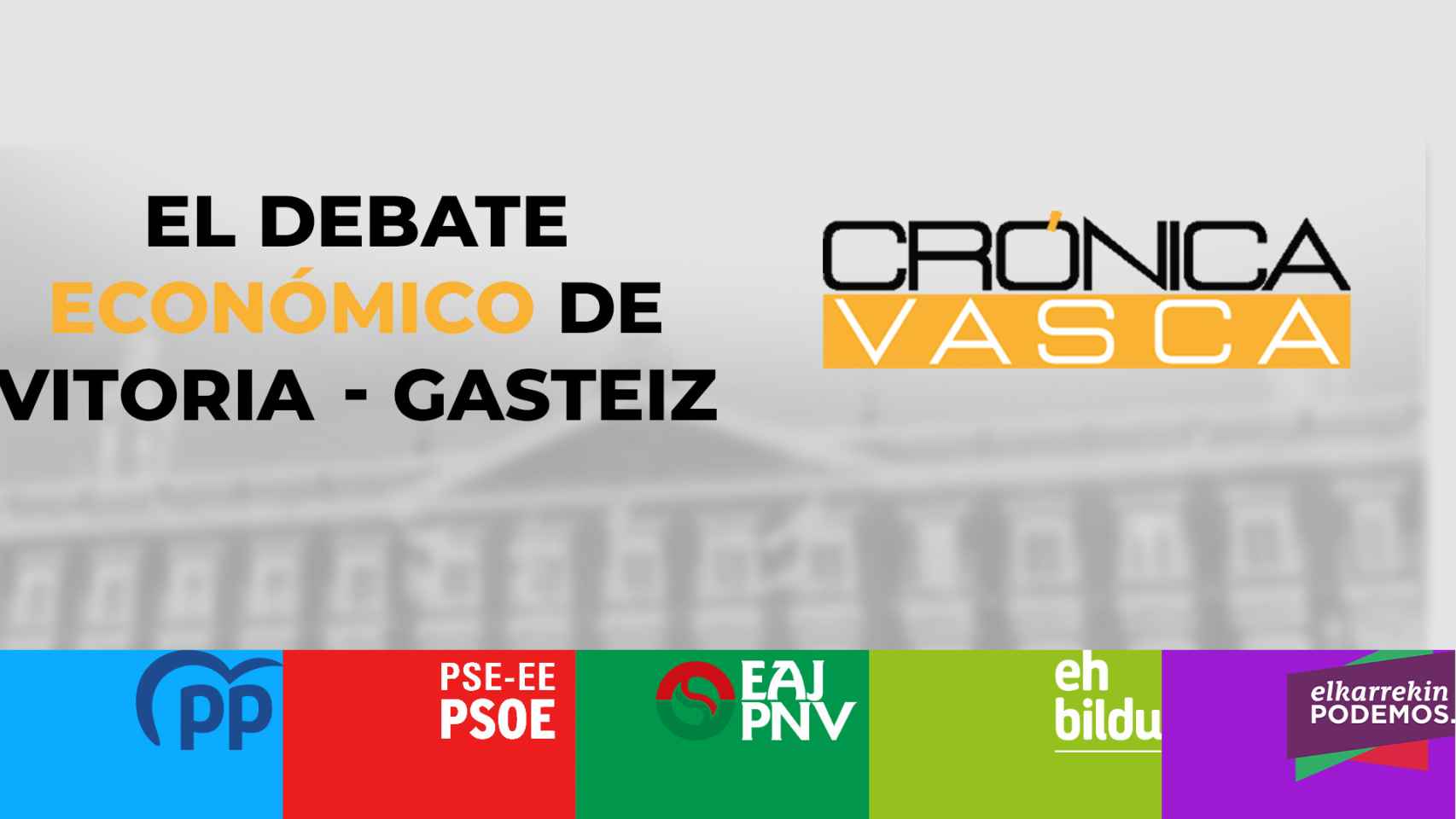 El debate económico de Vitoria - Gasteiz organizado por 'Crónica Vasca' podrá seguirse vía streaming