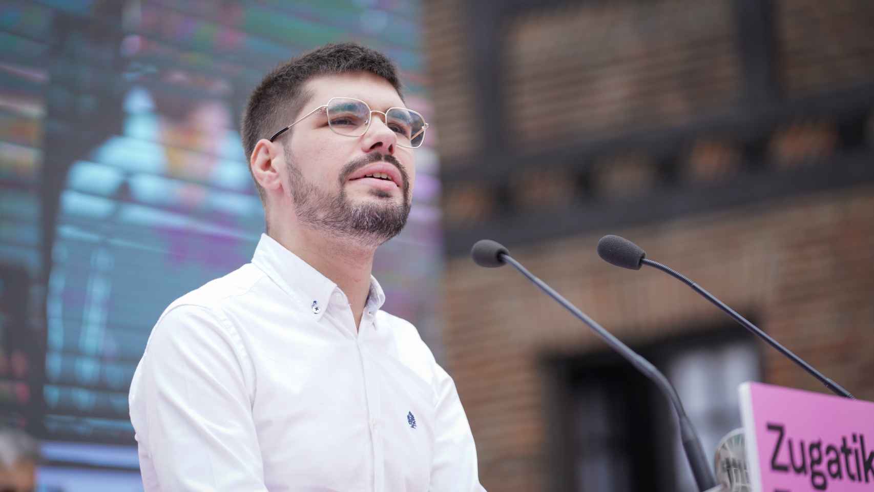 Lander Martínez durante un acto electoral en Vitoria / Iñaki Berasaluce - Europa Press