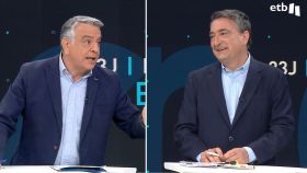 Javier de Andrés (PP) y Aitor Esteban (PNV) en el debate de ETB2 para las elecciones del 23-J / ETB2