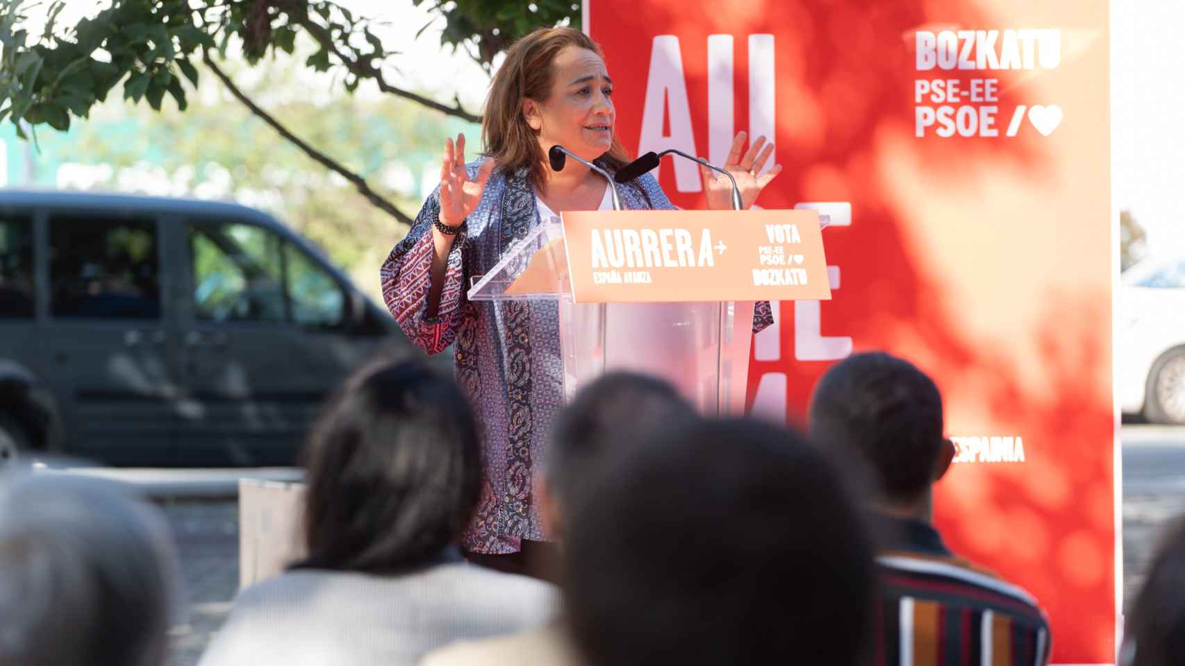La candidata del PSE al Congreso, Rafaela Romero en un acto de campaña en Rentería / PSE-EE