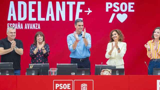 Pedro Sánchez ante la ejecutiva del PSOE este lunes.