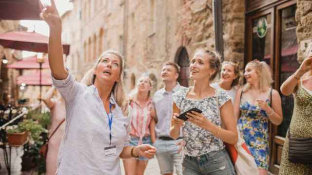 Un grupo de turistas.