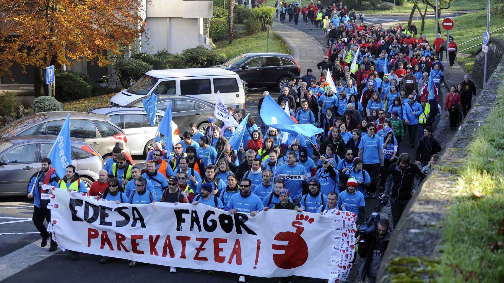 Manifestación de los trabajadores de Edesa en diciembre de 2013 / GETTY IMAGES