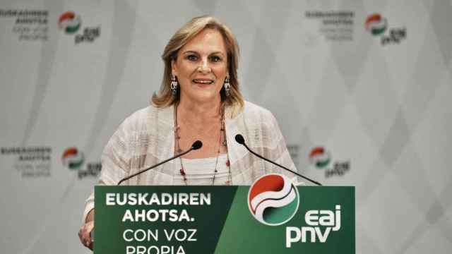 La presidenta del BB del PNV, Itxaso Atutxa, en una rueda de prensa / Europa Press