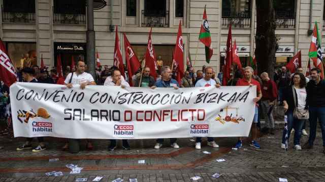Trabajadores de la Construcción de CCOO Euskadi en huelga / EUROPA PRESS