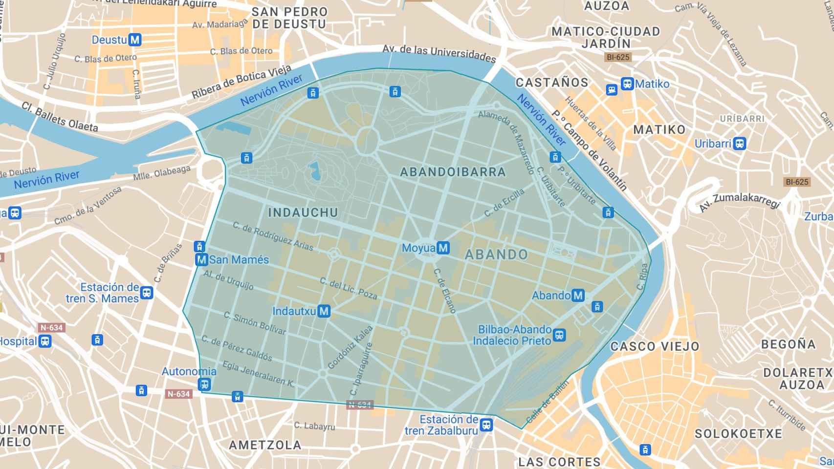 Mapa de la futura ZBE de Bilbao / Ayuntamiento de Bilbao