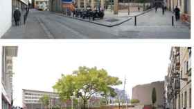 Vista actual y futura de la plaza Folch i Torres / AJUNTAMENT DE BARCELONA