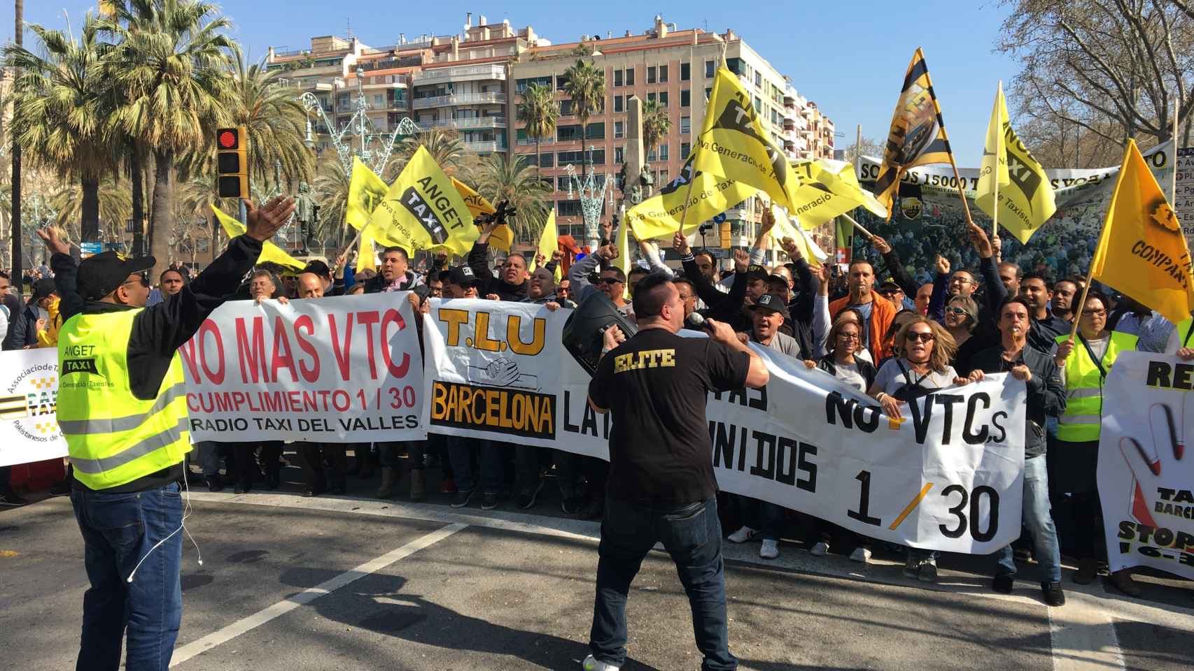 Una manifestación de taxistas en Barcelona / Archivo