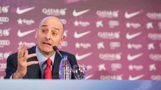 El Comisionado del Espai Barça, Jordi Moix, durante una rueda de prensa / XFDC