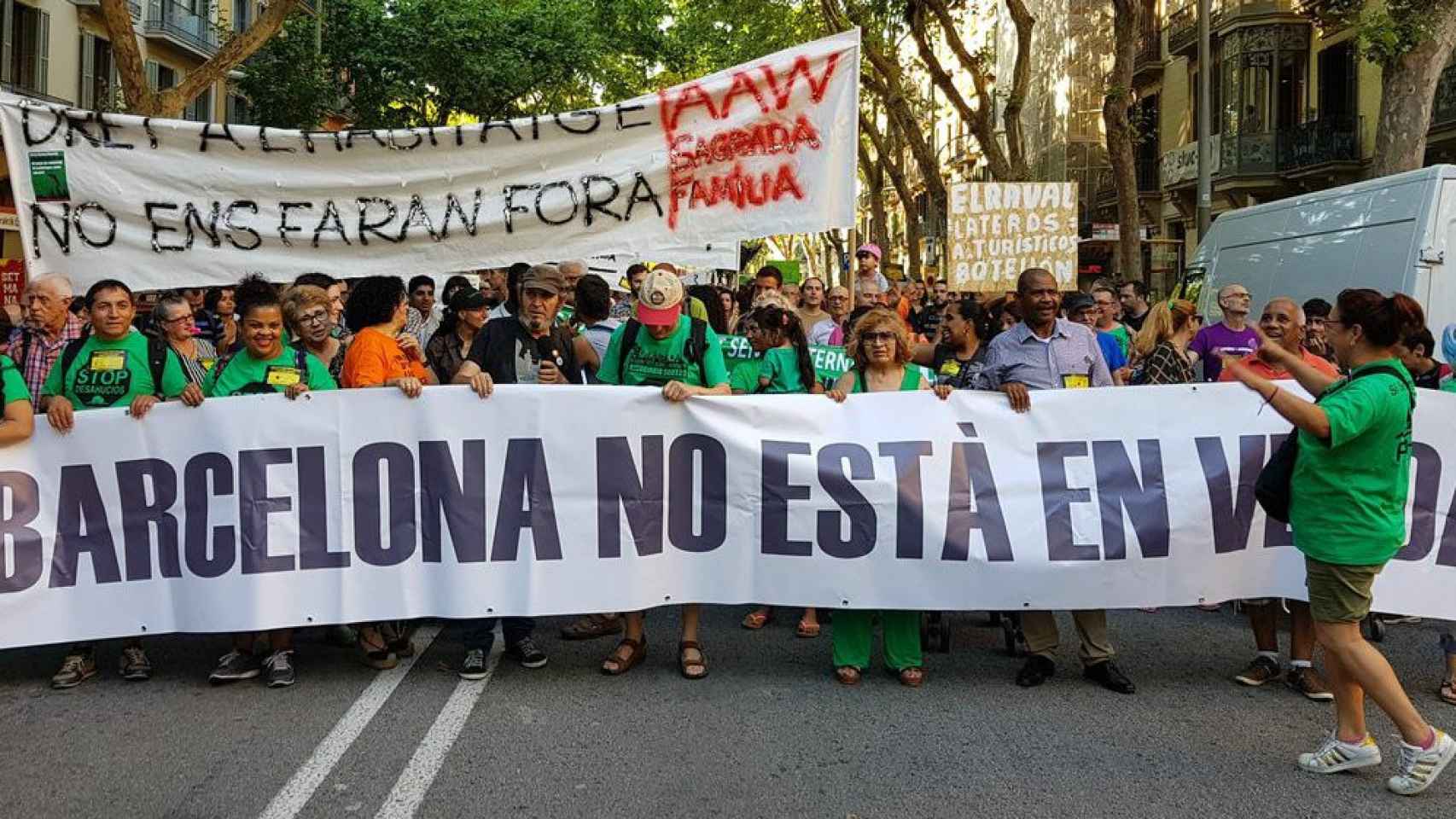 La manifestación del sábado no es la primera que se hace en Barcelona para denunciar los altos precios del alquiler / @PAHBarcelona