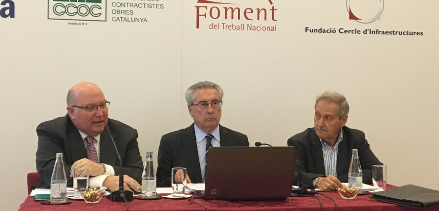 Salvador Guillermo, Joaquim Llansó y Francisco Gutiérrez durante la presentación de Foment / XFDC