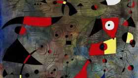 El cuadro 'Femme et oiseaux', de Miró, ha sido subastado por casi 25 millones de libras esterlinas / SOTHEBY'S