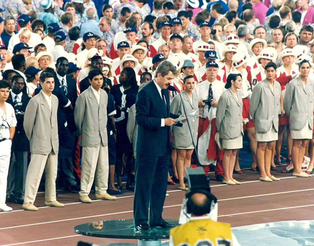 Pascual Maragall en la inauguración de los Juegos Olímpicos