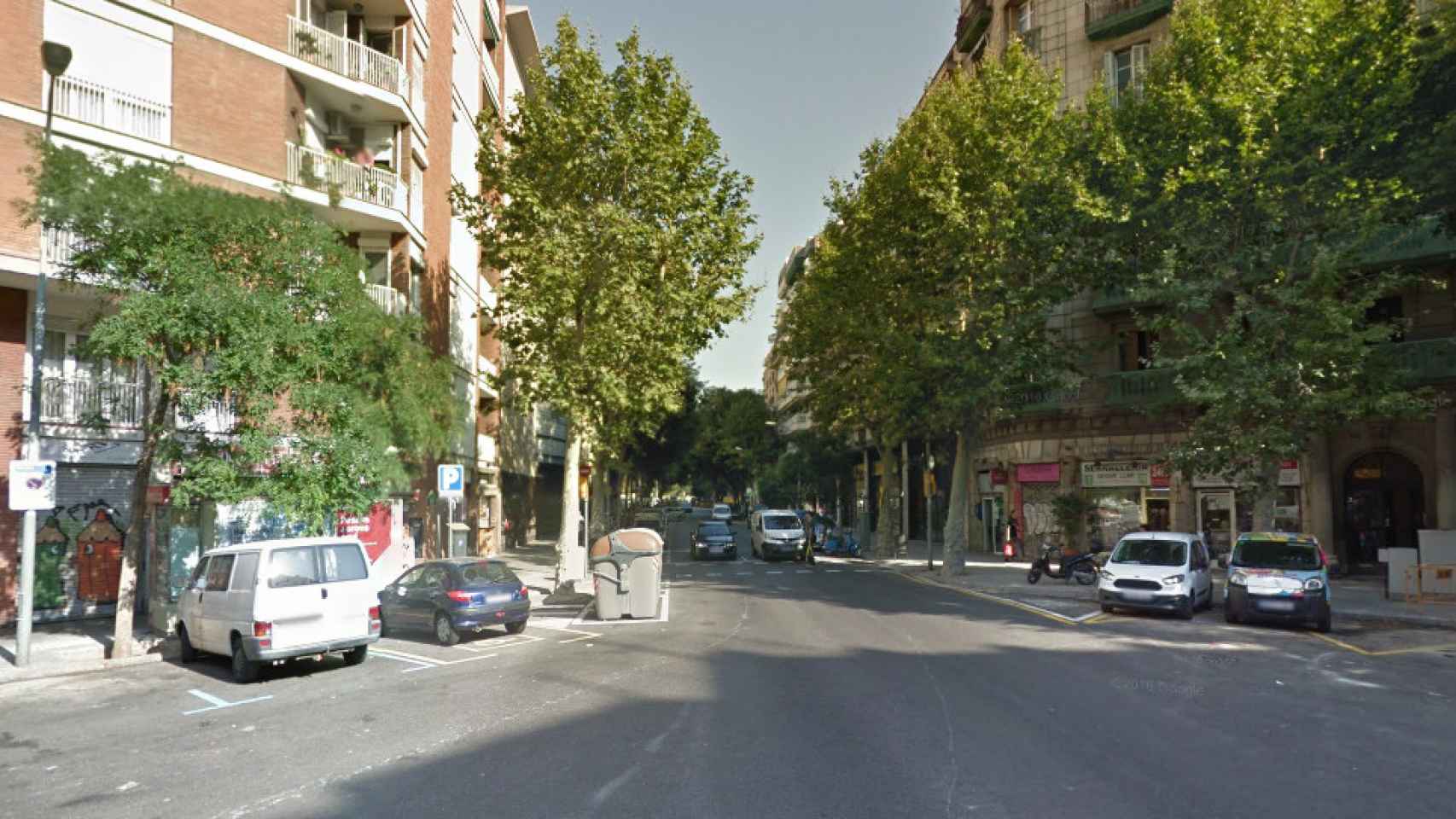 Calle Borrell con Marqués de Campo Sagrado, en el Eixample / GOOGLE