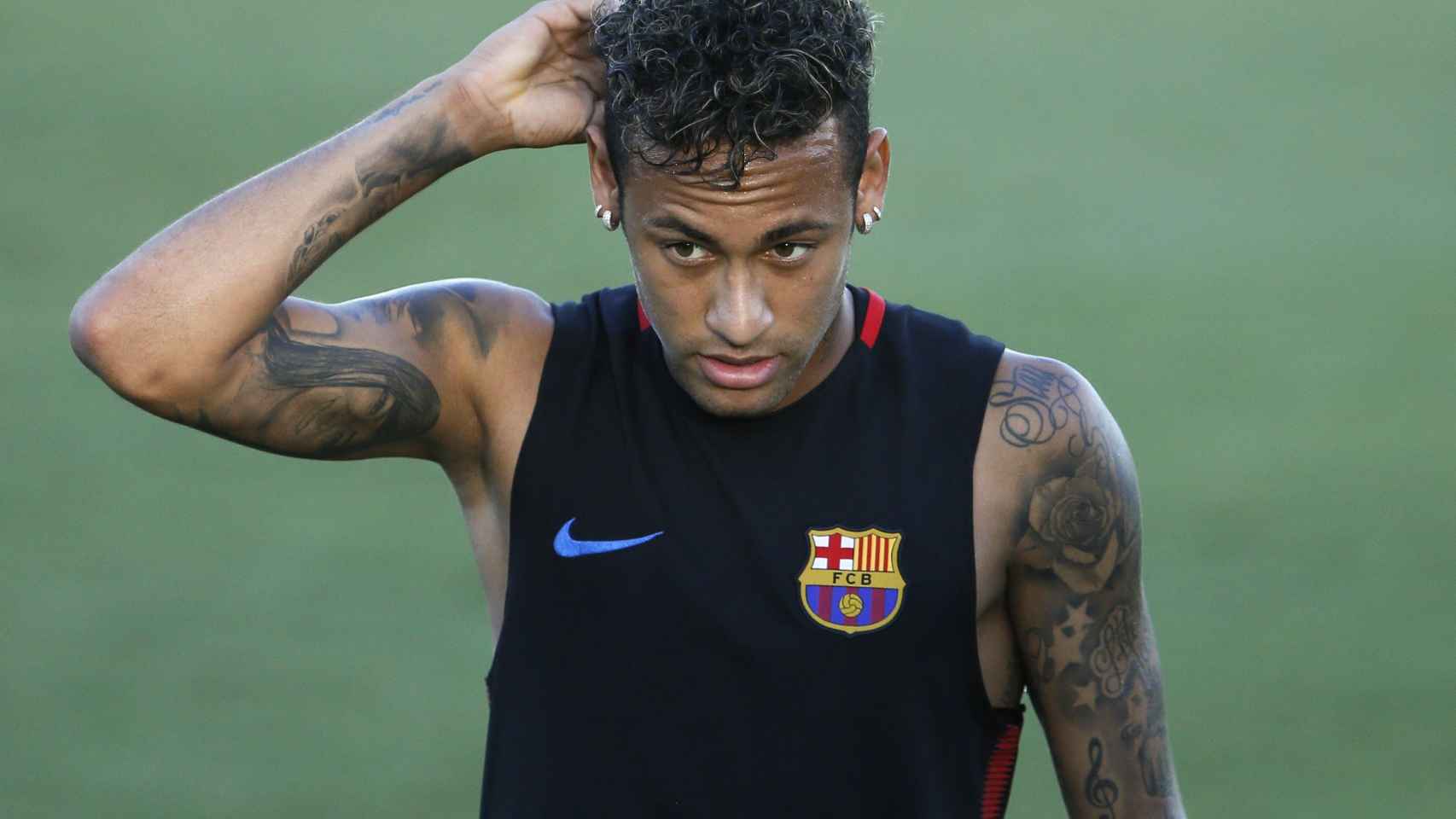 Neymar durante un entrenamiento del Barça / EFE / JuanJo Martín