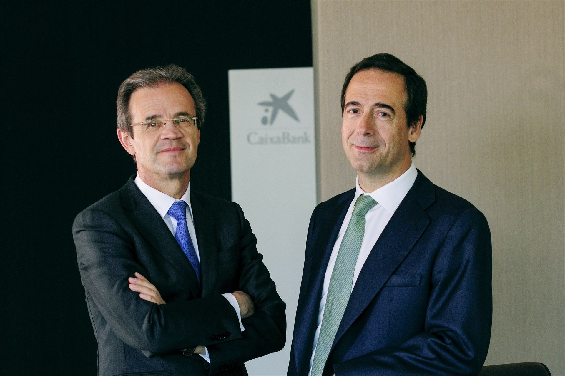 El presidente de CaixaBank, Jordi Gual, junto al consejero delegado, Gonzalo Gortázar / CAIXABANK