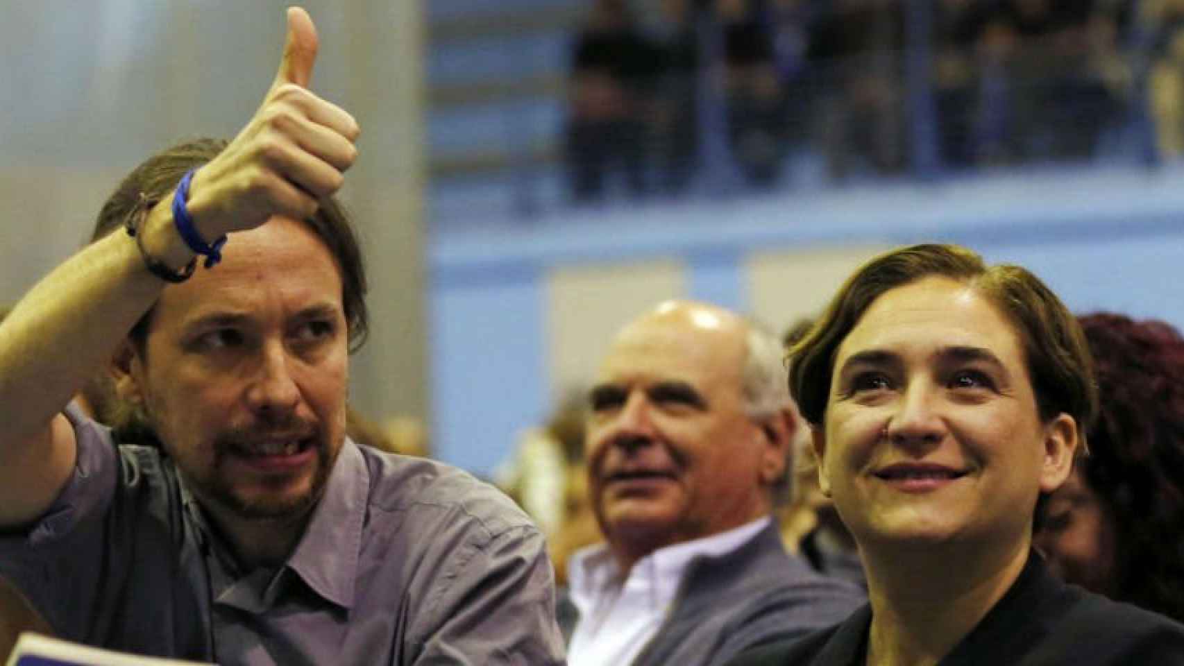 Ada Colau y Pablo Iglesias, durante un acto de la campaña del 20-D / EFE