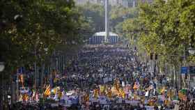 Manifestación contra los atentados yihadistas de Barcelona y Cambrils y que ahora se recordarán en la plaza de Catalunya / EFE- Albert Estevez