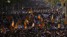 Imagen aérea de la manifestación por la paz / EFE-