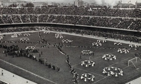 Inauguración del Camp Nou, el 24 de septiembre de 1957